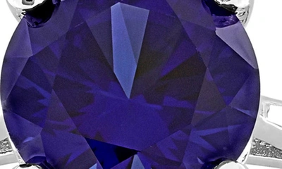 Delmar Lab Created Sapphire Solitaire Ring In Blue