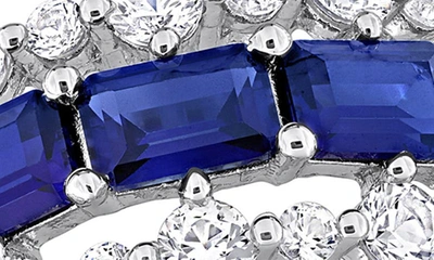 Delmar Sterling Silver Lab Created Blue Sapphire & Lab Created White Sapphire Ring In Blue