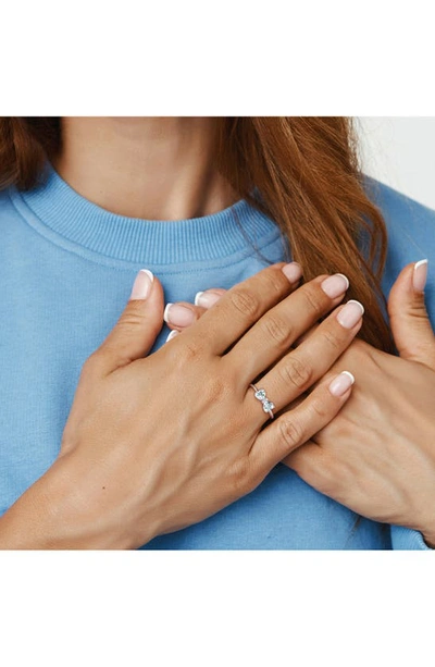 Delmar Heart Bow Aquamarine & Diamond Ring In Blue