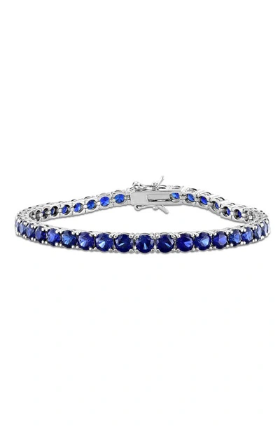 Shop Delmar Lab Created Blue Sapphire Tennis Bracelet