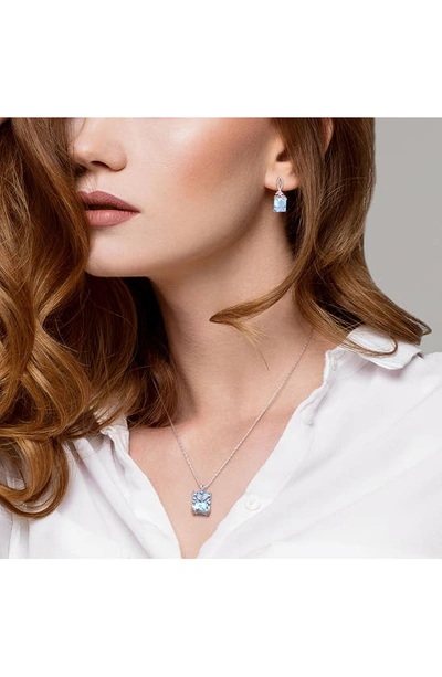 Delmar Sterling Silver Sky Blue Topaz & White Topaz Earrings & Necklace Set In Blue
