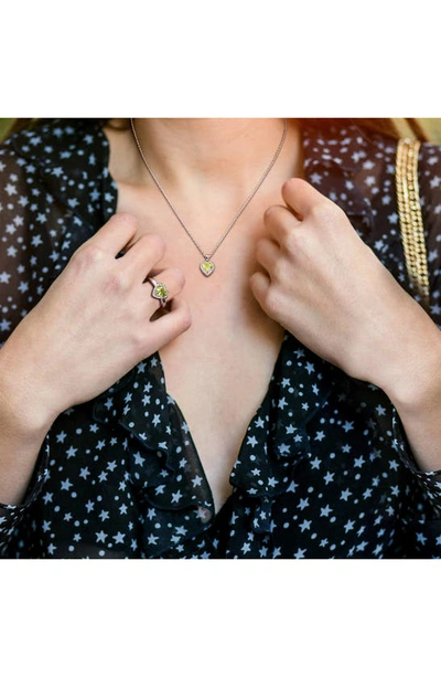 Delmar Heart-shaped Peridot Ring & Necklace Set In Green