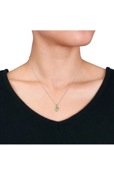 Delmar Heart-shaped Peridot Ring & Necklace Set In Green