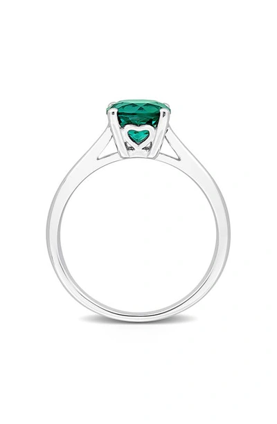 Delmar Lab Created Emerald Solitaire Ring In Green