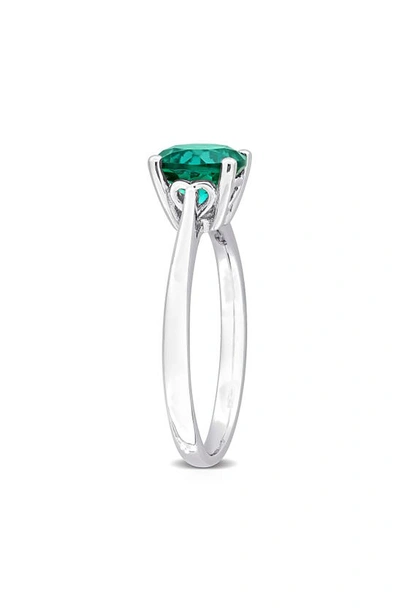 Delmar Lab Created Emerald Solitaire Ring In Green