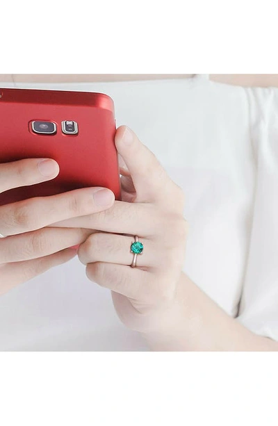Delmar Lab Created Emerald Solitaire Ring In Green