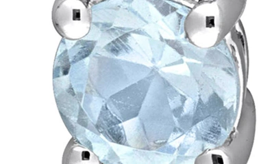 Delmar Sterling Silver Sky Blue Topaz & White Topaz Huggie Hoop Earrings In Blue