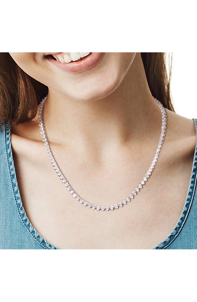 Shop Delmar Heart Cut Lab Created White Sapphire Tennis Necklace