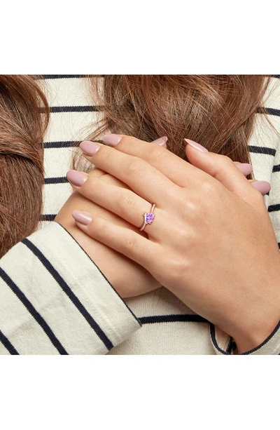 Delmar Heart Amethyst & Diamond Ring In Purple
