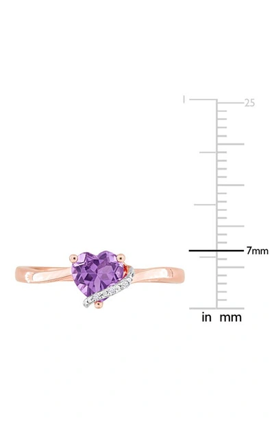 Delmar Heart Amethyst & Diamond Ring In Purple