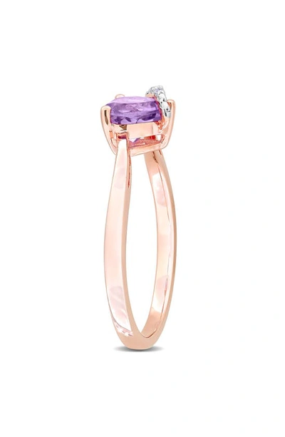 Delmar Heart Amethyst & Diamond Ring In Purple