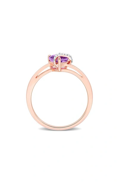 Delmar Heart Amethyst & Diamond Ring In Purple