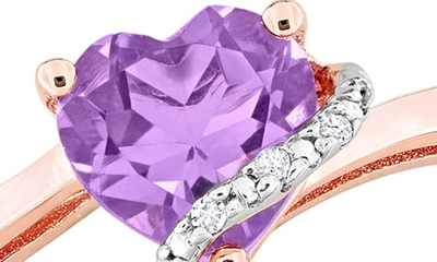 Delmar Heart Amethyst & Diamond Ring In Purple