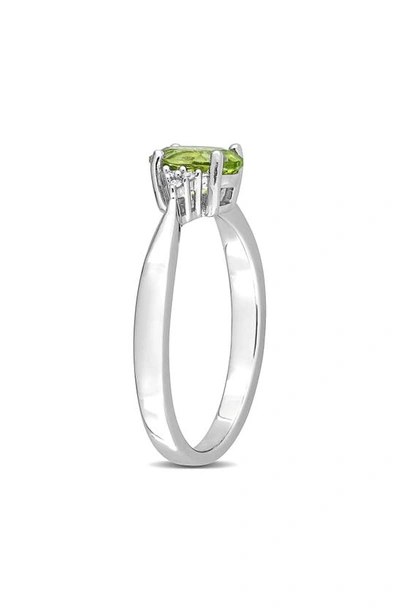 Shop Delmar Oval Cut Peridot & Diamond Ring & Drop Earrings Set In Green