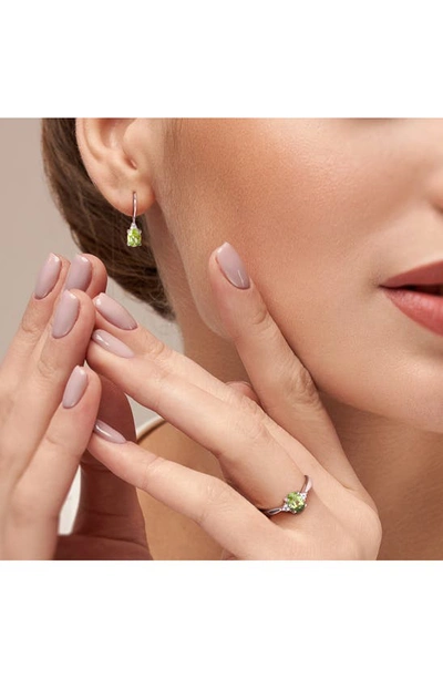 Shop Delmar Oval Cut Peridot & Diamond Ring & Drop Earrings Set In Green