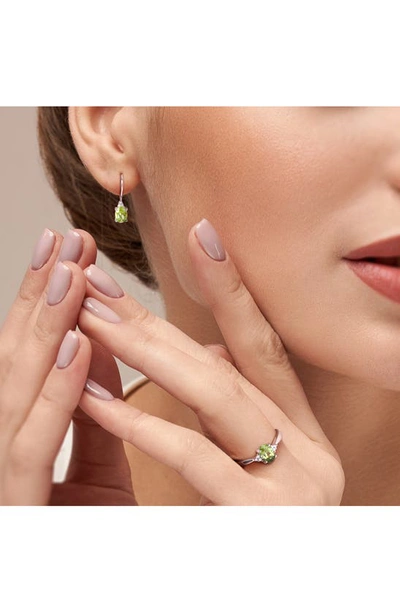 Delmar Oval Cut Peridot & Diamond Ring & Drop Earrings Set In Green