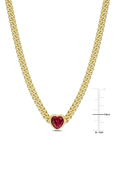 Shop Delmar Heart Cut Red Cubic Zirconia Necklace