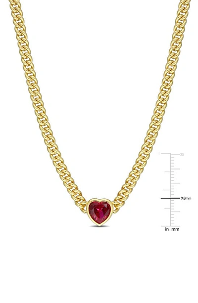 Delmar Heart Cut Red Cubic Zirconia Necklace In Red