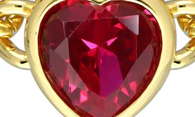 Delmar Heart Cut Red Cubic Zirconia Necklace In Red