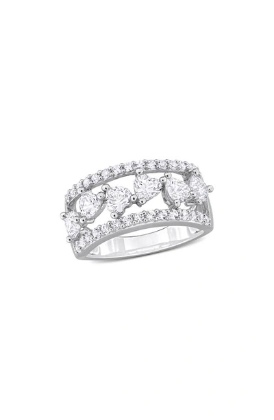 Shop Delmar Lab Created White Sapphire Ring In Silver