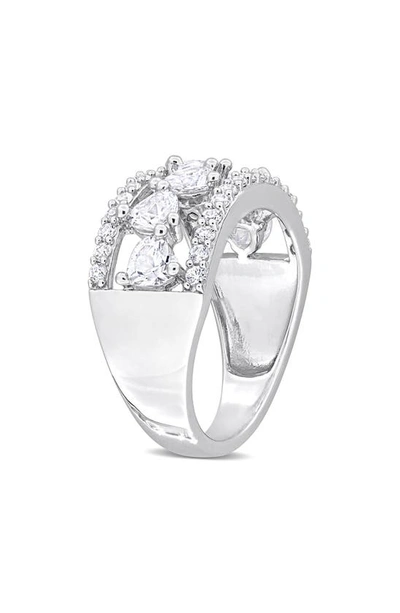 Shop Delmar Lab Created White Sapphire Ring In Silver