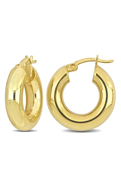 Shop Delmar Round Hollow 20mm Hoop Earrings In Gold