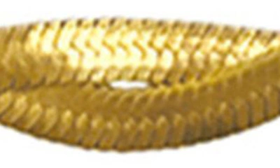 Shop Adornia Braided Herringbone Chain Necklace In Yellow