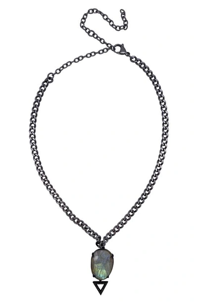 Shop Adornia Fine Labradorite & Diamond Pendant Necklace In Silver