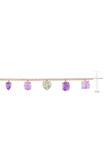 Shop Delmar Amethyst & Prasiolite Charm Bracelet In Multicolor