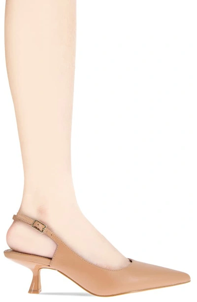 Shop Bcbgeneration Kittie Pointed Toe Half D'orsay Slingback Pump In Tan