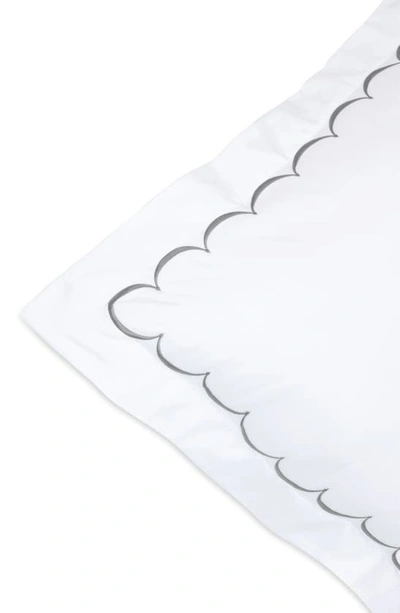 Melange Home Set Of 2 Scallop Embroidered 600 Thread Count 100% Cotton Euro Shams In Grey