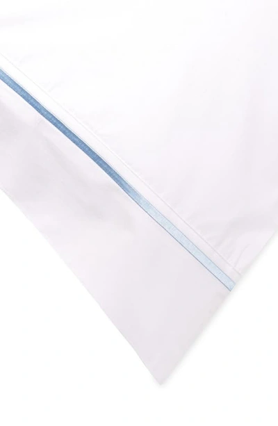 Melange Home Single Embroidered Line 300 Thread Count 100% Cotton Pillowcases In Blue