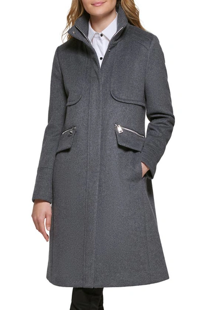 KARL LAGERFELD KARL LAGERFELD PARIS OFFICER WOOL BLEND COAT 
