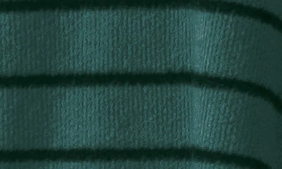 Blu Pepper Stripe V-neck Sweater In Hunter Green