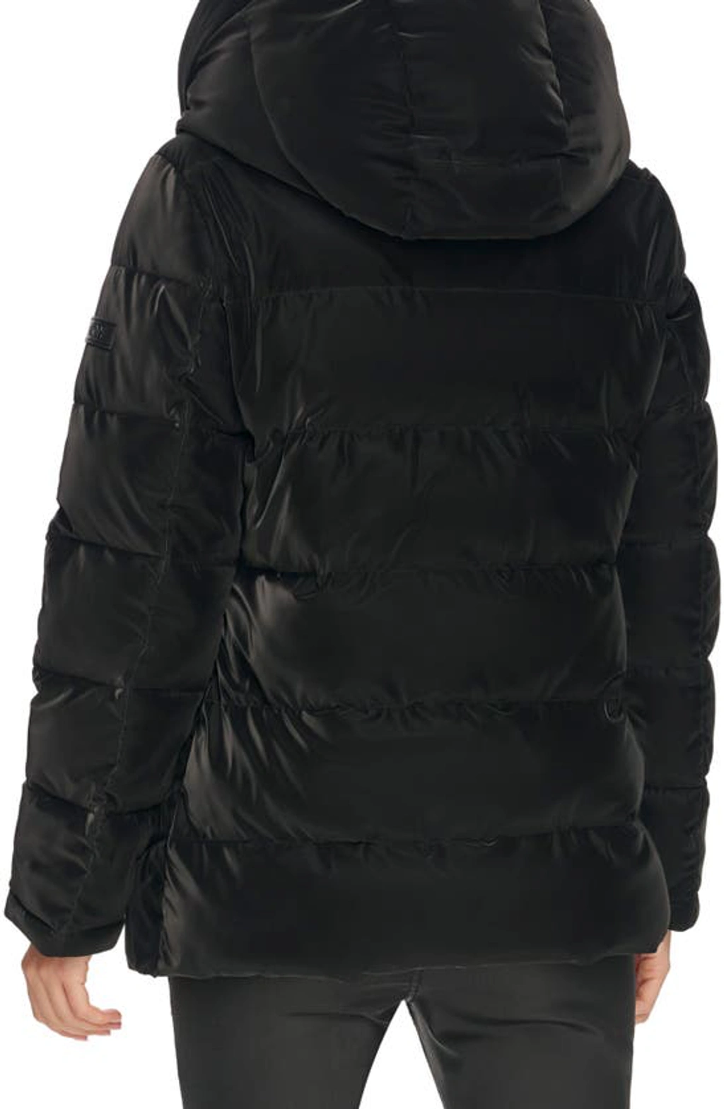 Dkny Water Resistant Faux Fur Lined Hood Puffer Jacket In Black Velvet Touch ModeSens