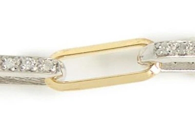 Shop Meshmerise Diamond Paper Clip Chain Bracelet In Yellow