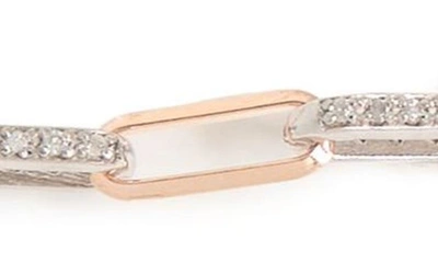 Meshmerise Diamond Paper Clip Chain Bracelet In Rose