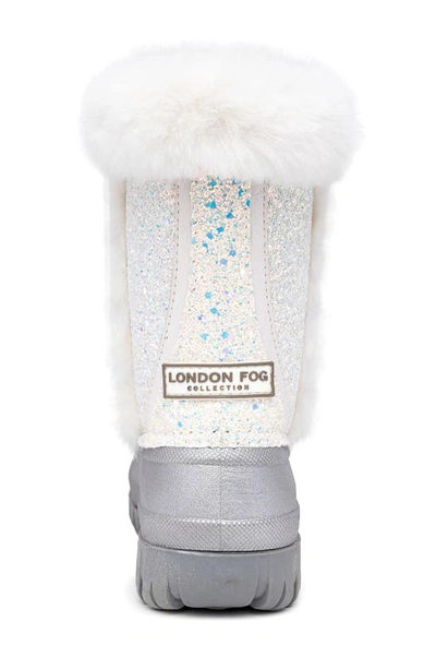 Shop London Fog Kids' Duck Toe Boot With Faux Fur Trim In White