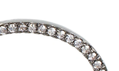 Cz By Kenneth Jay Lane Cz Pavé Open Heart Drop Earrings In Clear/silver/2 Tone