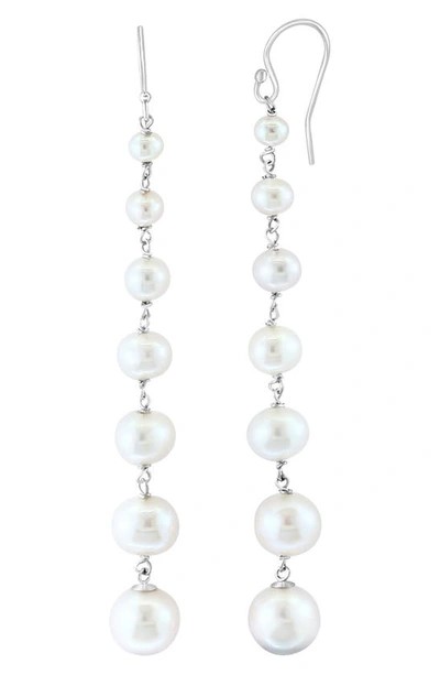 Effy Sterling Silver 3–9mm Graduated Freshwater Pearl Drop Earrings In White