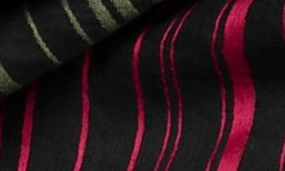 Saachi Rainbow Stripe Wool Scarf In Black