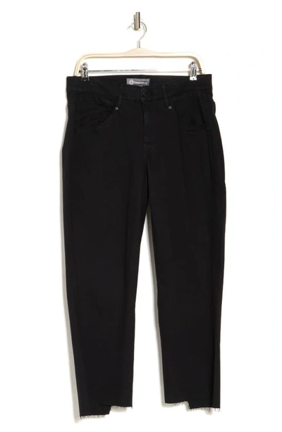 Shop Democracy Ab Tech Spliced Side Step Hem Jeans In Bk-black