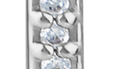 Cz By Kenneth Jay Lane Pavé Cubic Zirconia Inside Out Hoop Earrings In Clear/ Silver