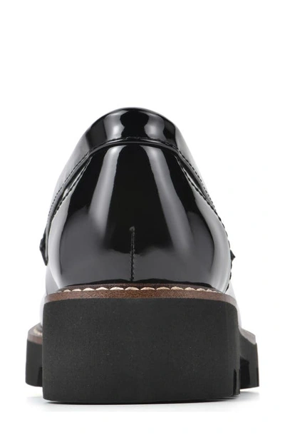 White Mountain Footwear Gunner Lug Sole Platform Loafer In Black/ Patent