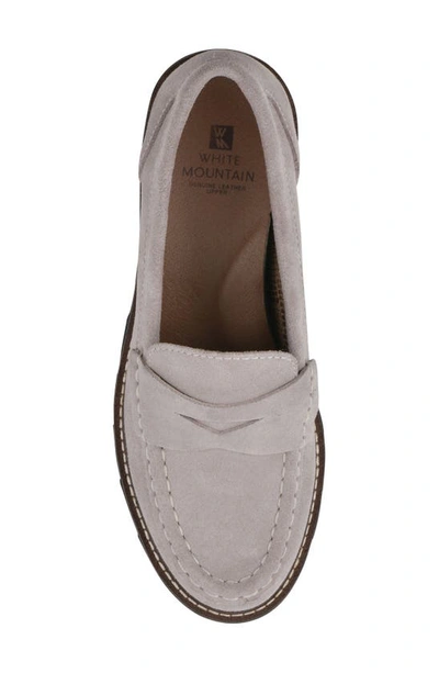 White Mountain Footwear Gunner Lug Sole Platform Loafer In Light Taupe/ Suede