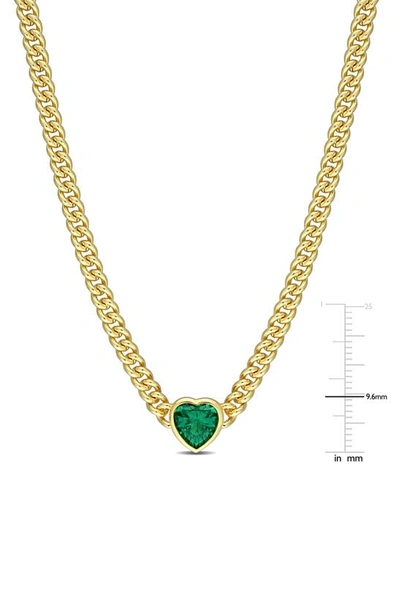 Delmar Heart-cut Cubic Zirconia Necklace In Green