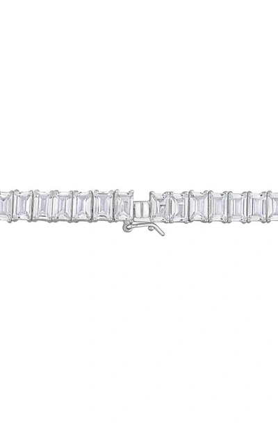 Shop Delmar Created White Sapphire Necklace In Silver/ White