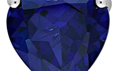 Delmar Heart Cut Lab Created Sapphire Pendant Necklace & Stud Earrings In Blue