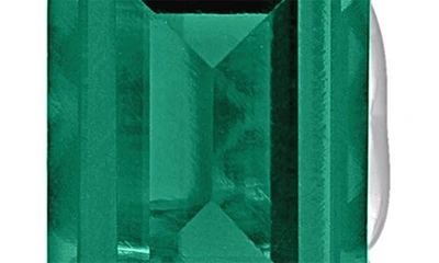 Delmar Emerald Cut Lab Created Emerald Pendant Necklace & Stud Earrings Set In Green