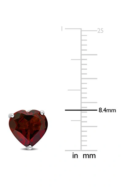 Delmar Heart Cut Garnet Stud Earrings In Red